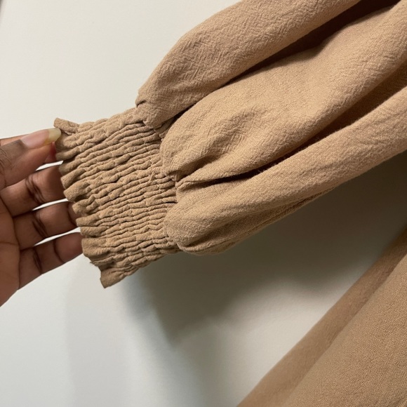 loverichie Womens Dress Size Large Tan Boho Peasant Mini - Picture 3 of 14